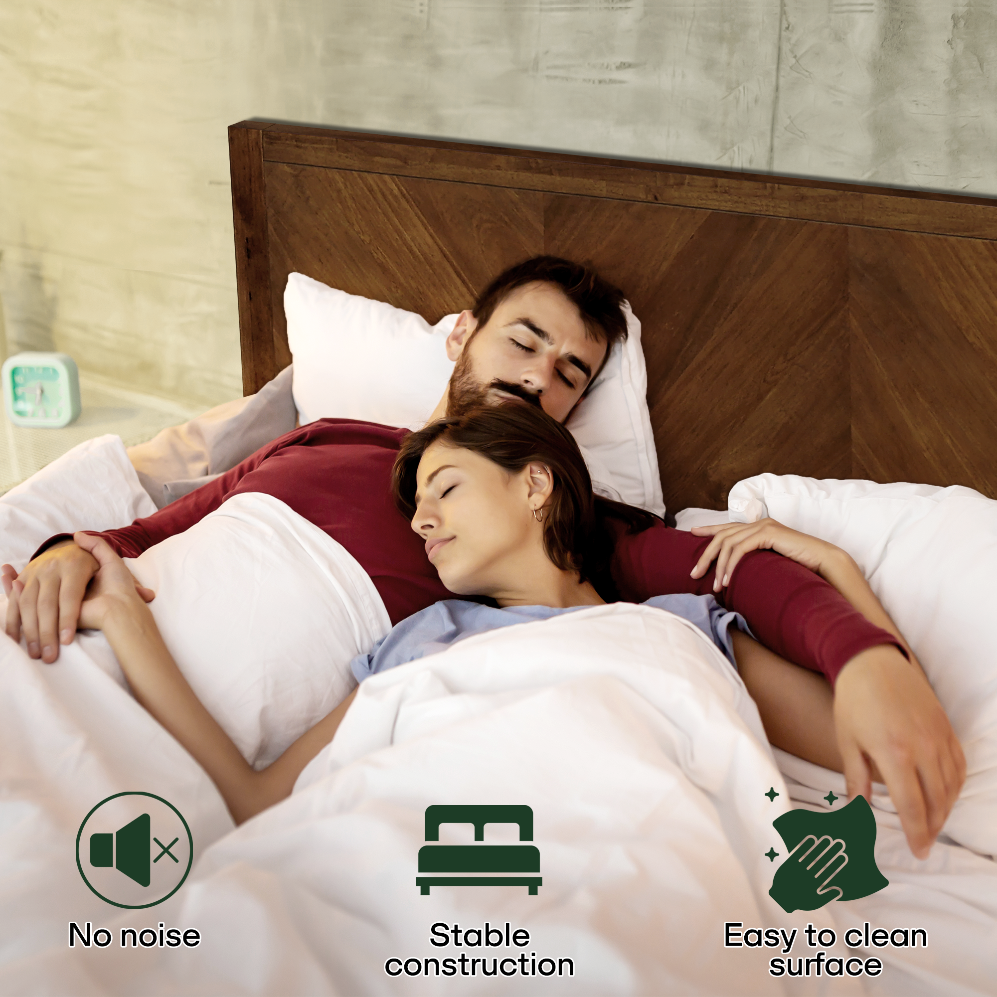 Acacia Solid Wood Bed Frame - Alander Deluxe Platform Bed