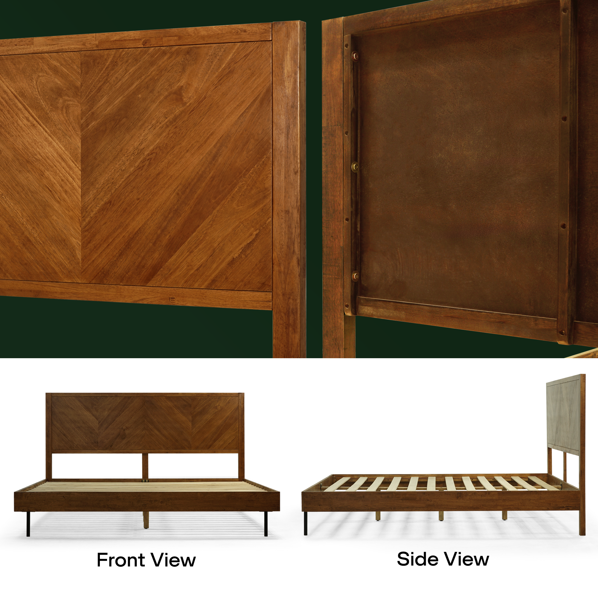 Acacia Solid Wood Bed Frame - Alander Deluxe Platform Bed