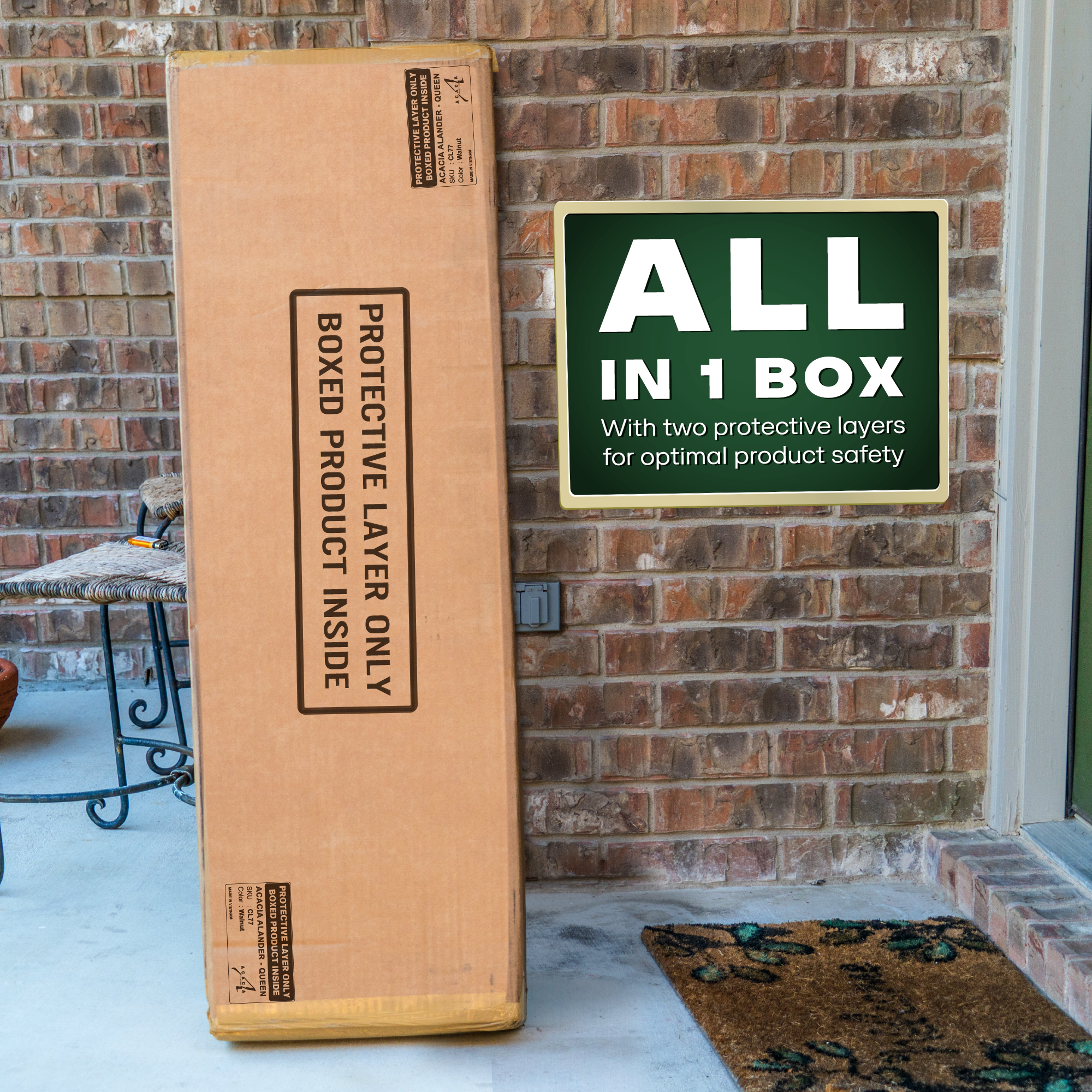 Acacia Solid Wood Bed Frame - Alander Deluxe Platform Bed