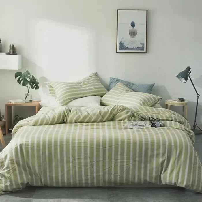 DecorBites™ Japanese Style Cotton Printed 4Pcs Bedding Set with Double-Sided Design